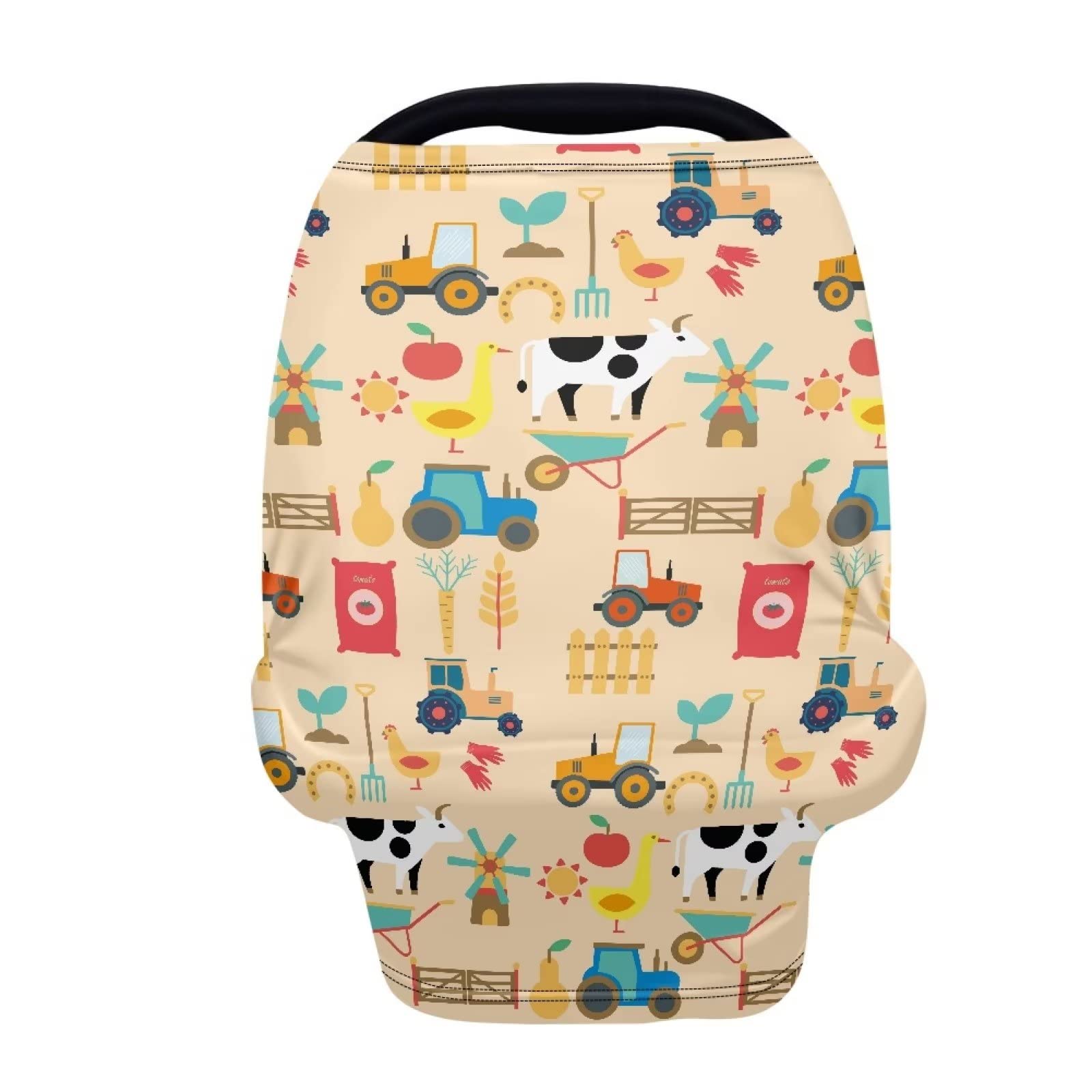 JEOCODY Cow Baby Nursing Cover Car Seat Cover Breastfeeding Cover Up Wrap Scarf for Pram Shopping Cart High Chair Stroller