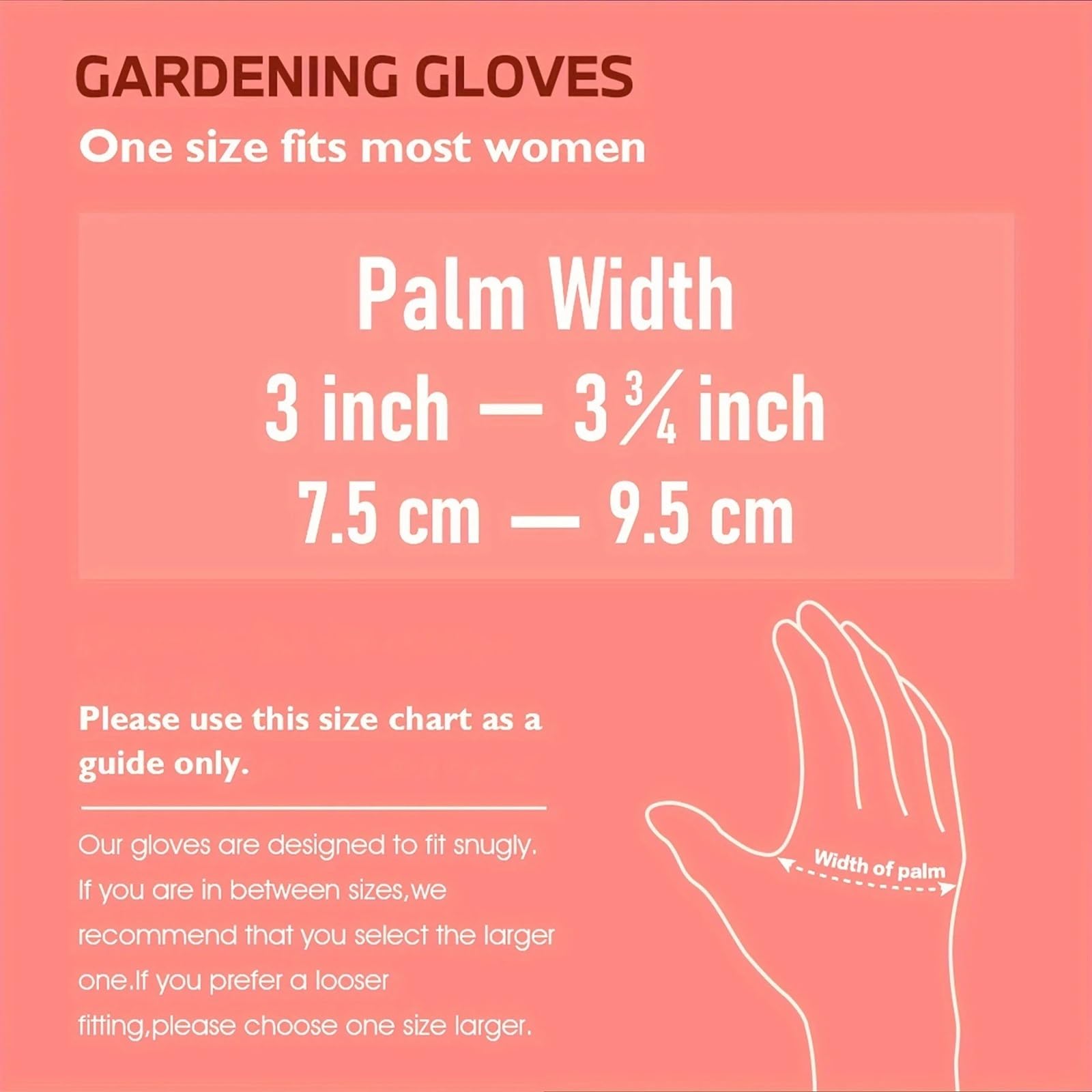 Gartenhandschuhe 3 Paar bunte Gartenhandschuhe for Damen for Graben, Pflanzen, Jäten, Nagel- und Fingerschutz(3 Pairs Pink,L)