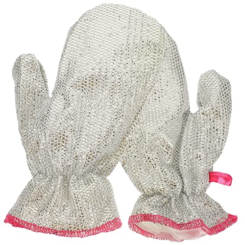 Genérico 1 Par guantes de trapo de cocina arrumação cozinha cepillos de limpieza guantes limpieza dispensador limpiador guante de lavado de cocina guante de cocina fibra de bambu Silver