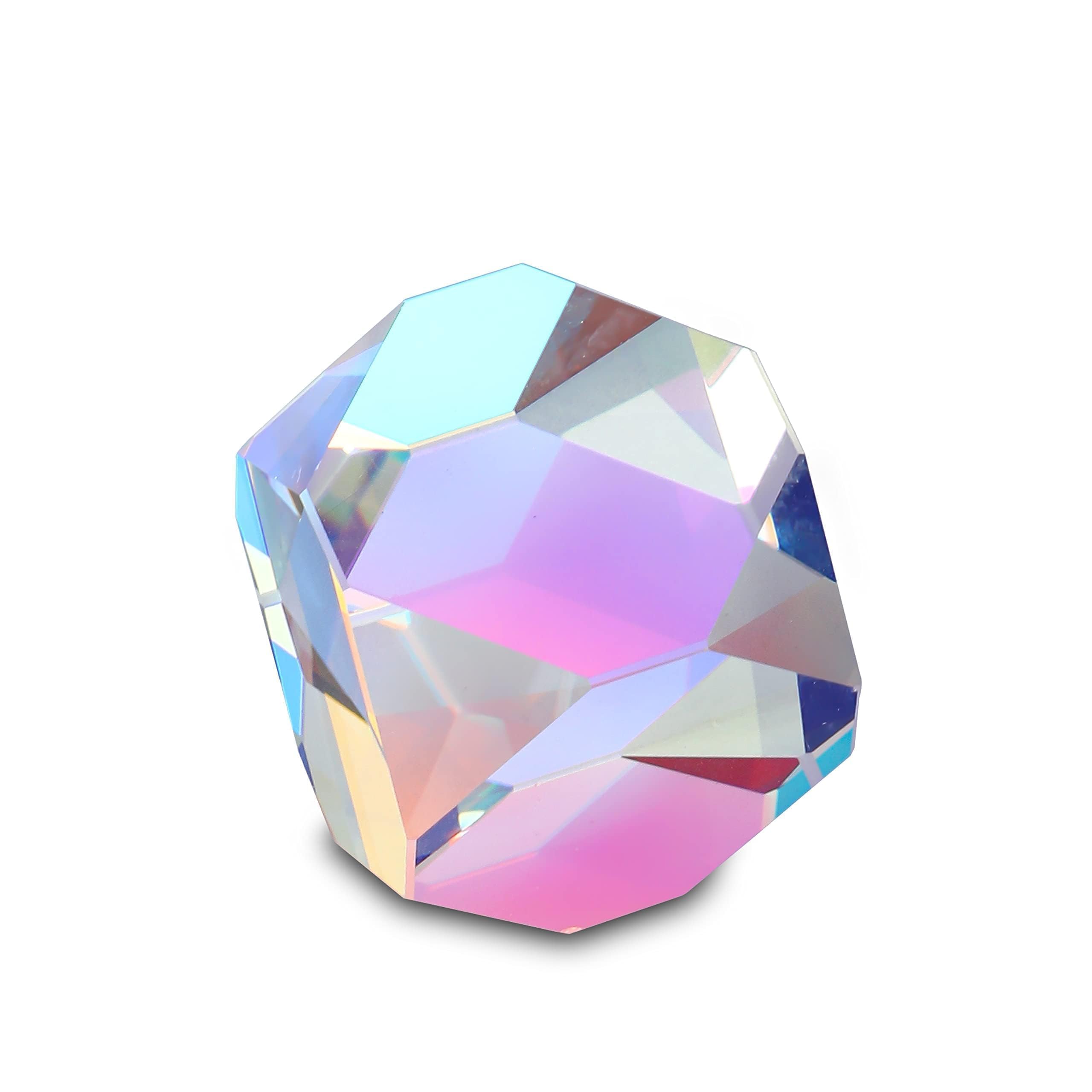 HDCRYSTALGIFTS Color Cube Prism 20mm K9 Optical Crystal Glass Polyhedron RGB Dispersion Prism for Physics,Photography,Desktop Decoration-image-21