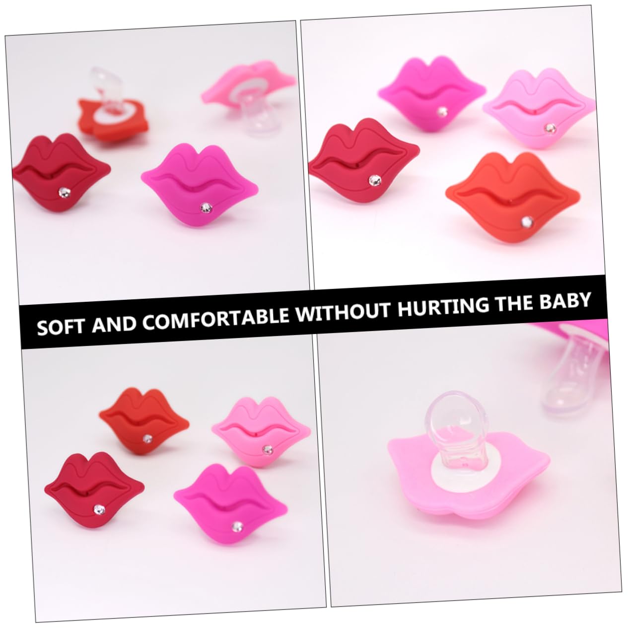 JOINPAYA Newborns Chewing Playthings 3pcs Baby Silicone Pacifier Fun Comfortable for Newborns Safe Durable