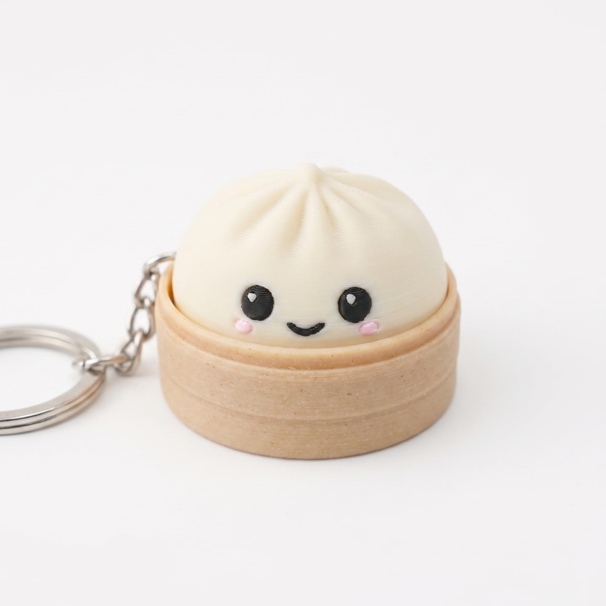 vikson international 1pc critter craft mini dumpling clicker fidget keychain toy, kawaii bao design, multicolour