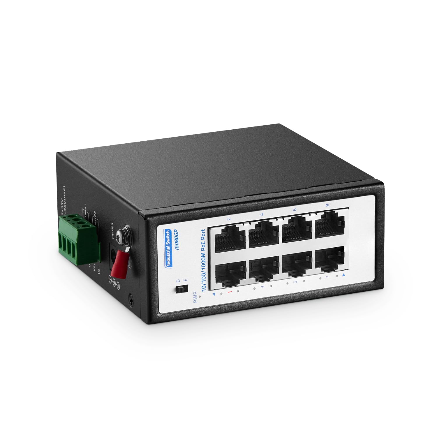 8-Port Mini-Gigabit-PoE+-Industrieswitch, 100/1000 Mbit/s Ethernet, IEEE802.3AF/AT POE+, DIN-Schienen- und Wandhalterung, Nicht verwalteter IP30 (-40 bis 185 °F) gehärteter YuLinca PoE-Switch