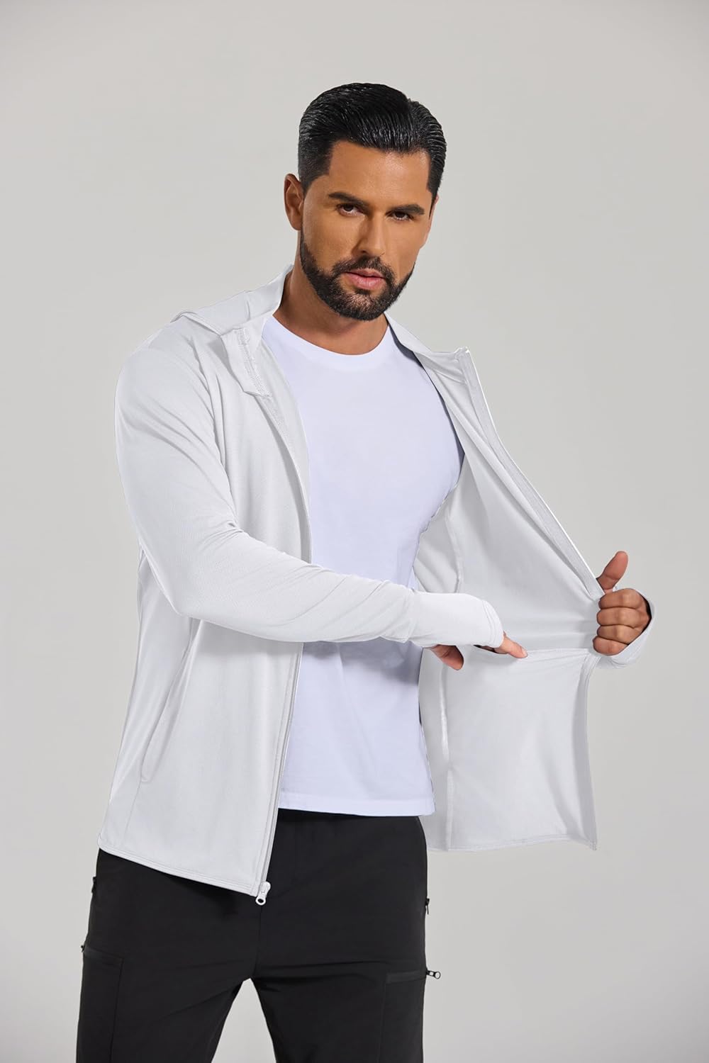 COOFANDY Men's UPF 50+ Sun Protection Lightweight Full Zip Hoodie Jacket Long Sleeve Fishing Hiking Performance Shirt - Image 4