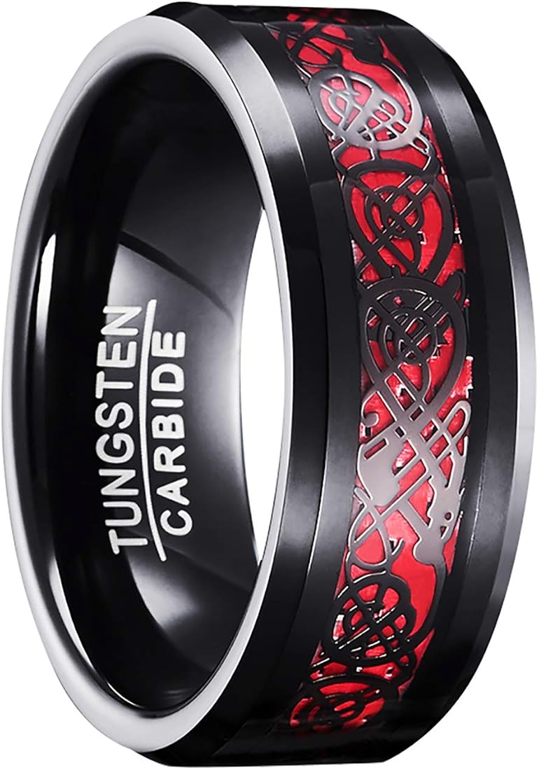 Amazon | 083基地 メンズ 指輪 リング タングステン ドラゴン 竜紋