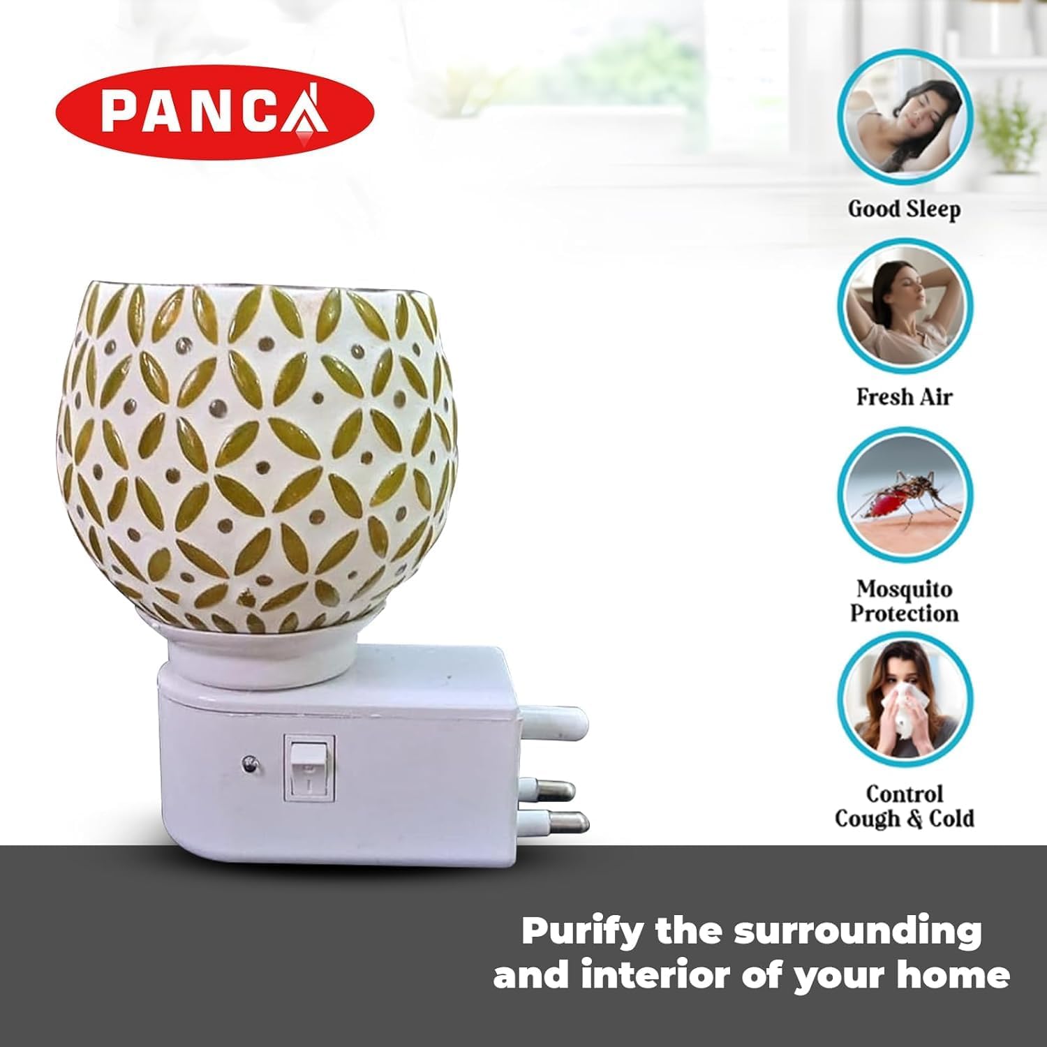 PANCA Ceramic Star Camphor Diffuser for Home,Night Lamp,Electric Camphor Burner, Kapoor Dani,Aroma Incense Burner, Home Accessories,Gift,Electric Dhoop Burner(Set of 1, Ceramic)