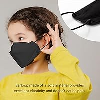 Vista 5 de Dr.Puri [20 Pack] New Micro-Dust Protection Kids Face Premium Mask (KF94) Black Small