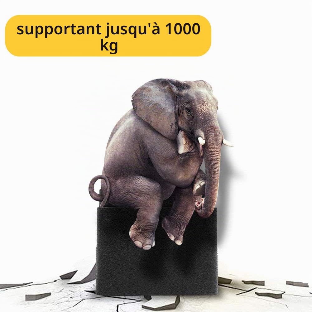 Uping Rehausseur Pieds de Lit Rehausseurs de Meuble, Augmenter Hauteur Réglable de 7CM ou 14CM Plastique (Noir)
