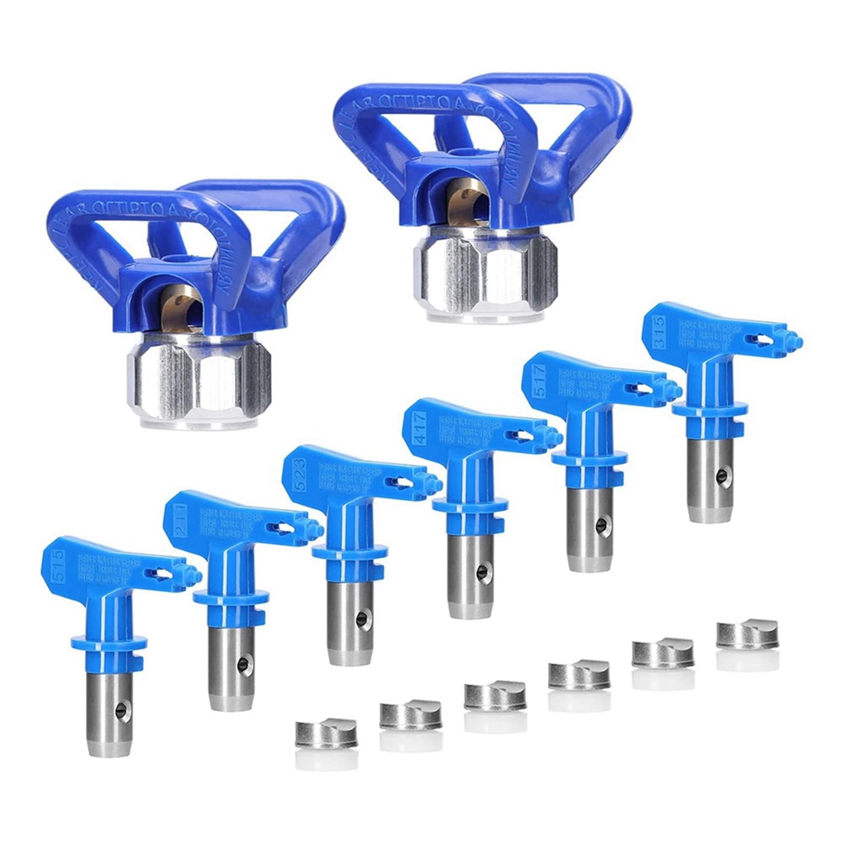 Ctrlzs 6Pc Airless Paint Nozzles Set Tips Paint Sprayer Nozzle Tips Reversible Airless With 2Pc Nozzle Seats For Airless Sprayer