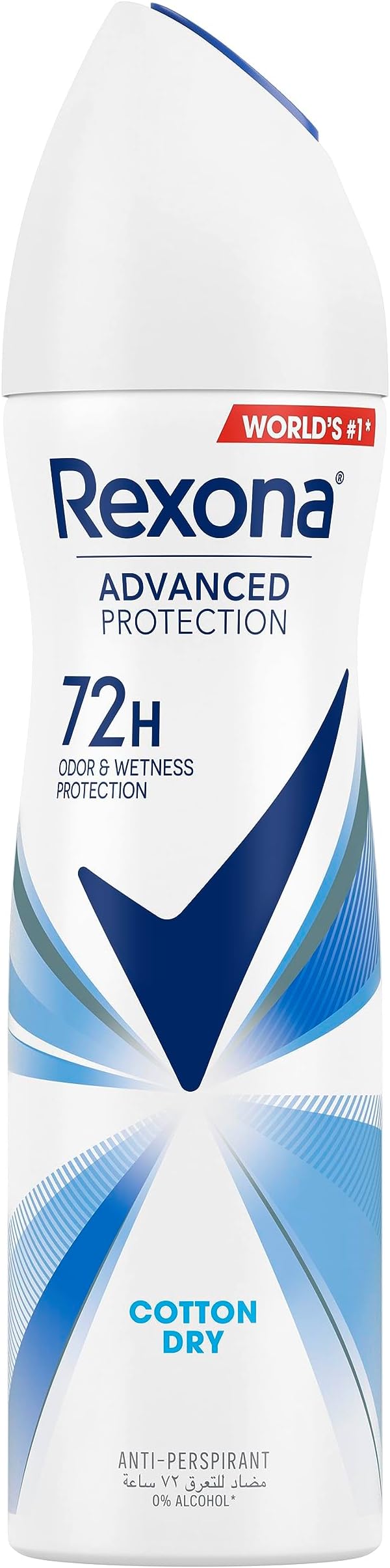 Women Antiperspirant Deodorant Spray, 72 hour sweat & odor protection*, Cotton Dry, with MotionSense technology, 150ml