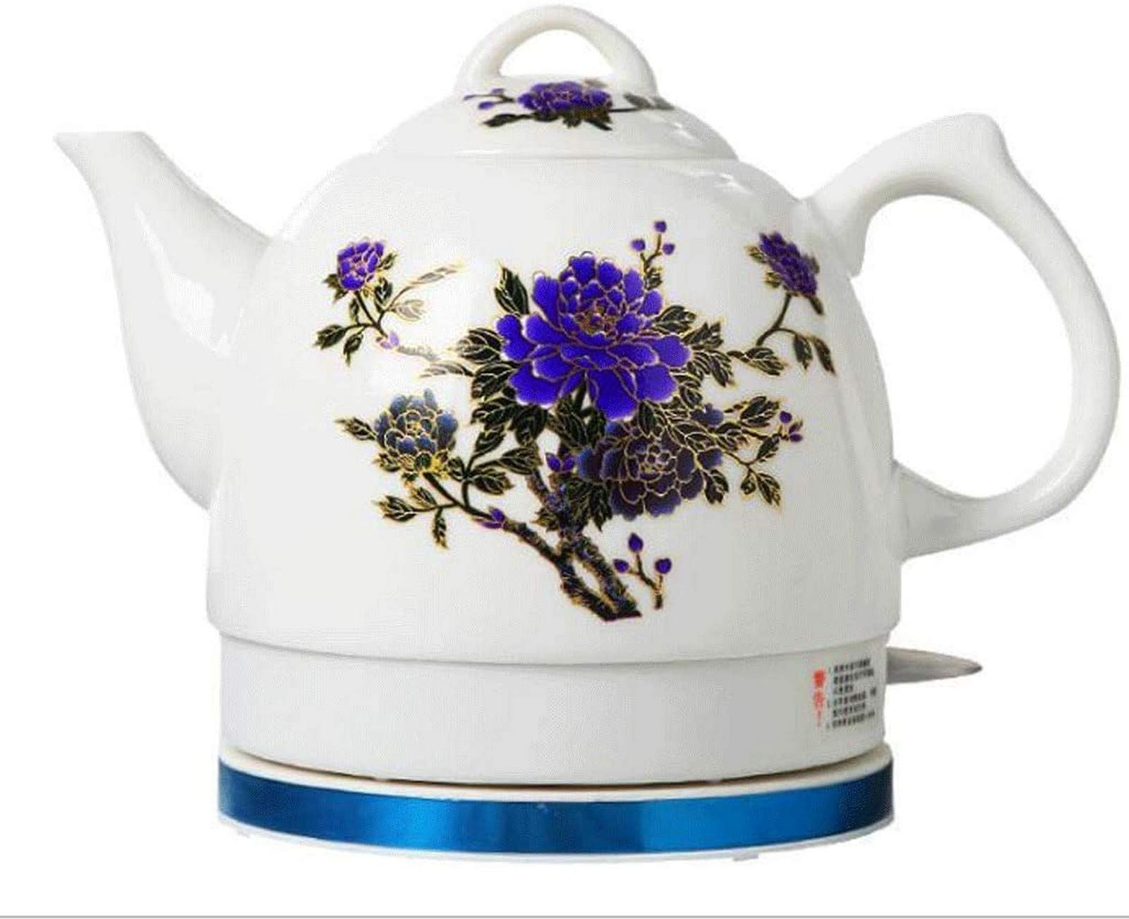 Bouilloire électrique en céramique 1,2L de style porcelaine avec arrêt automatique