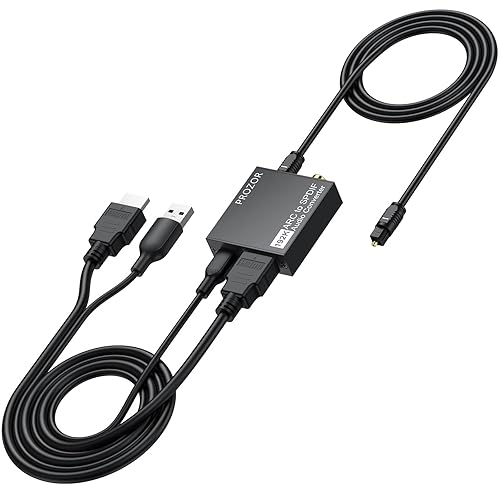 PROZOR Adaptador HDMI ARC a audio óptico de 192 KHz, extractor de audio ARC de 7 pies/6.9 ft, HDMI (ARC) a Toslink óptico/convertidor coaxial