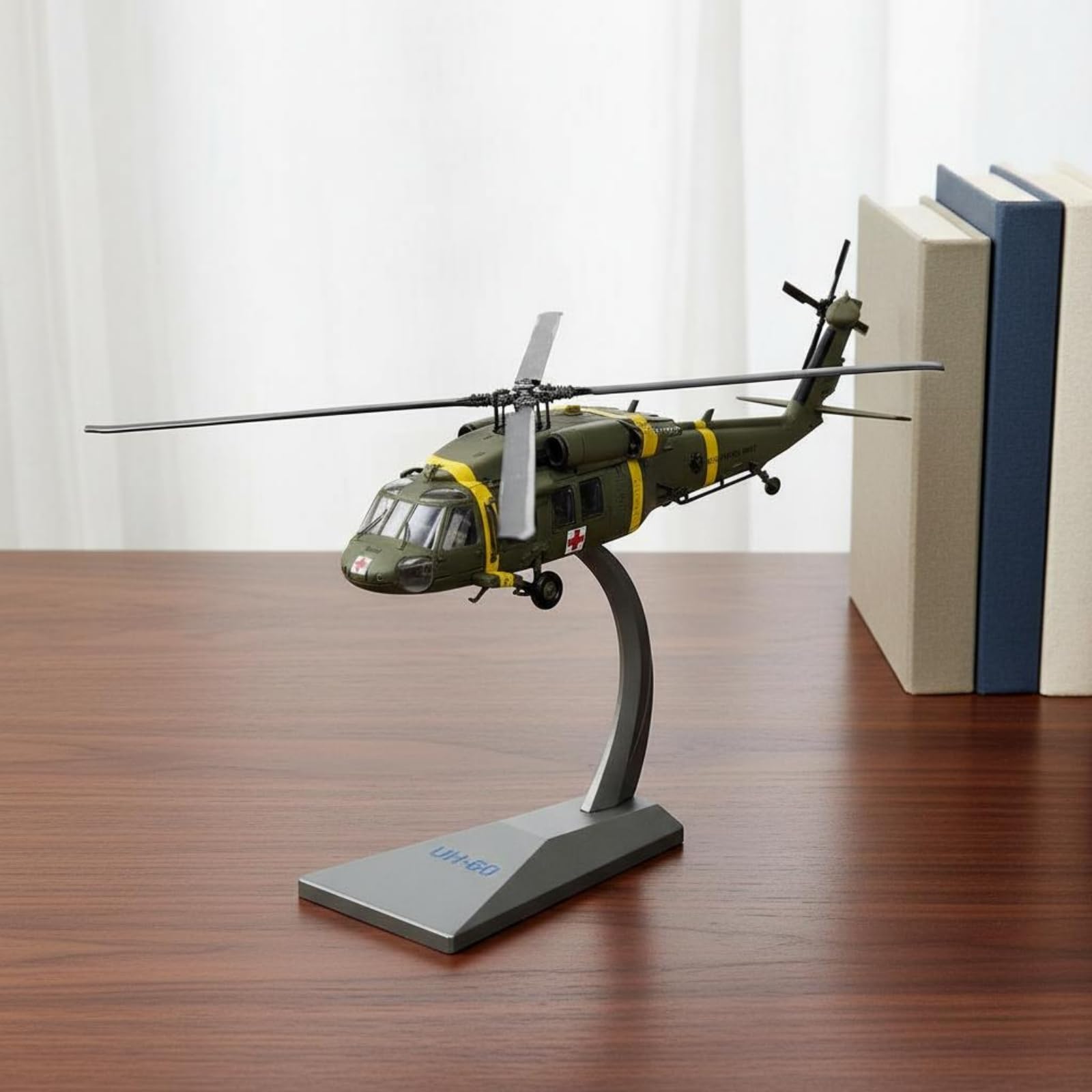 MagiDeal Riproduzione Elicottero di Soccorso Modello Aerei Elicottero Miniatura Collezione in Metallo Pressofuso con Parti Mobili Rotore E Ruote Adatta a