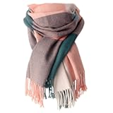 Winter Scarf for Women&comma; Fashion Long Plaid Scarves Warm Big Tartan Blanket Wrap Shawl Ladies Gifts