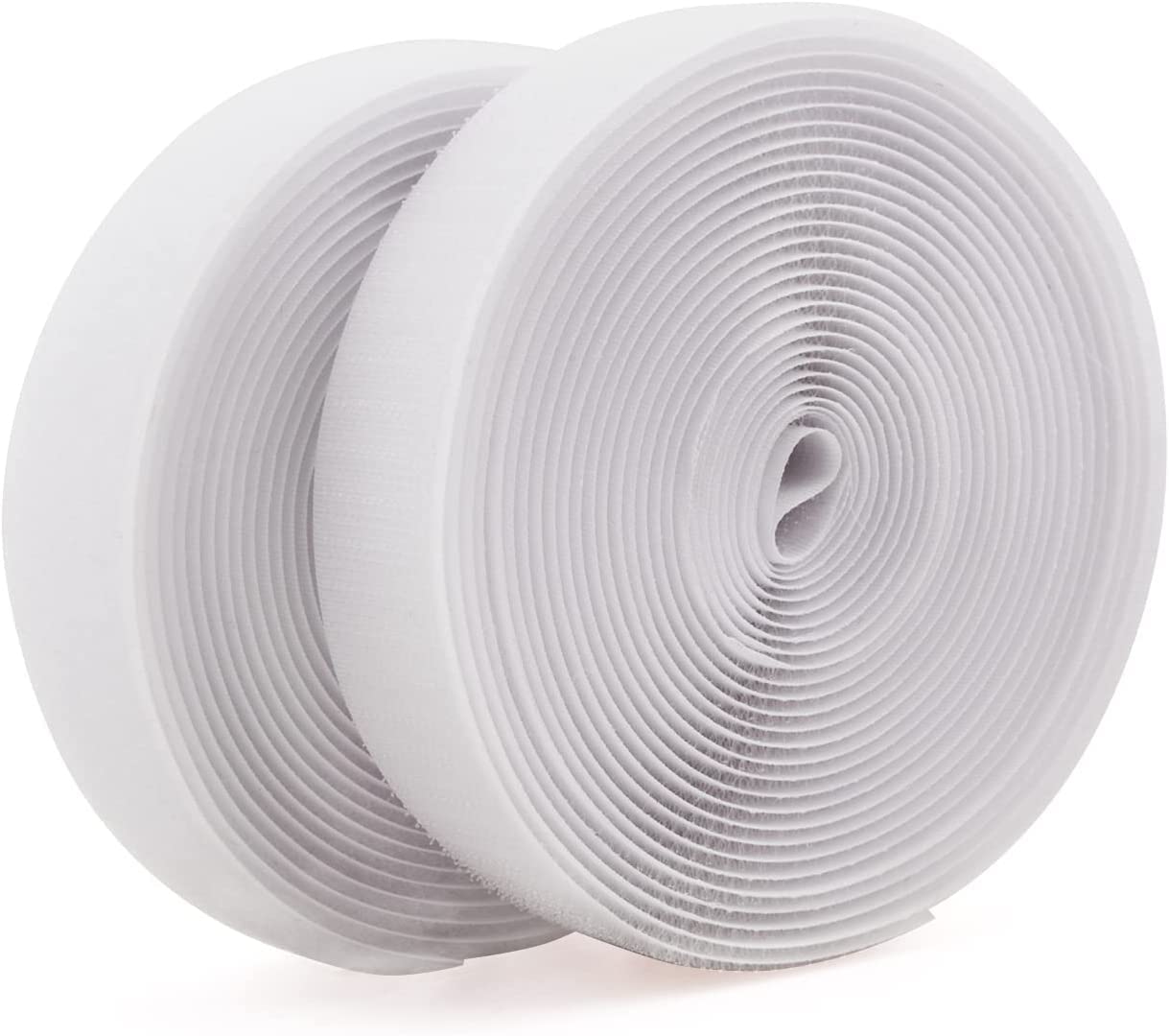 Turtlegrip Non Adhesive Hook & Loop Tape,Fabric Fastener Interlocking Tape for Sewing Crafts, DIY, Clothes, Shoes etc. white5Mx25MM