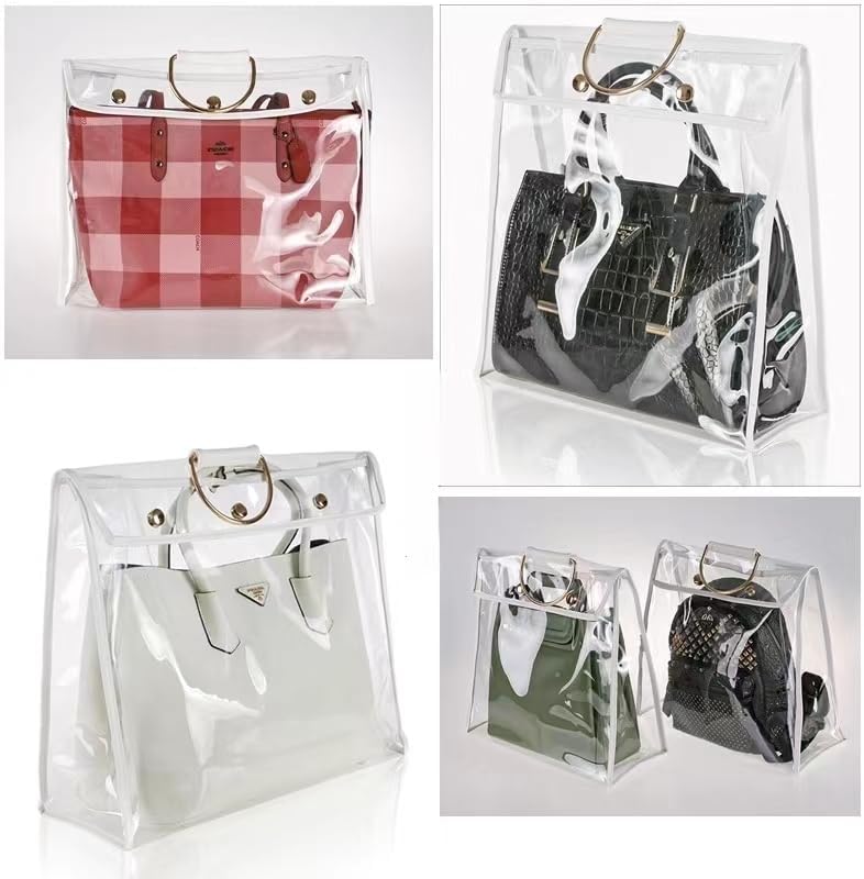 Miniatura 8 de Bolsa transparente para el polvo, organizador de bolso a prueba de polvo, soporte de gancho para armario (5.9 pulgadas 15.4 pulgadas 13 pulgadas)