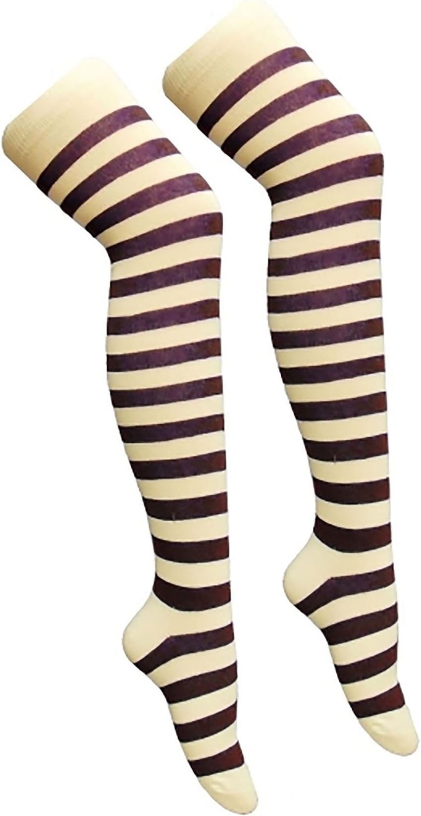 Crazy Chick New Ladies Girls Stripe Stripy Striped Over The Knee Thigh High Long Socks Assorted Colours UK Size 4-6
