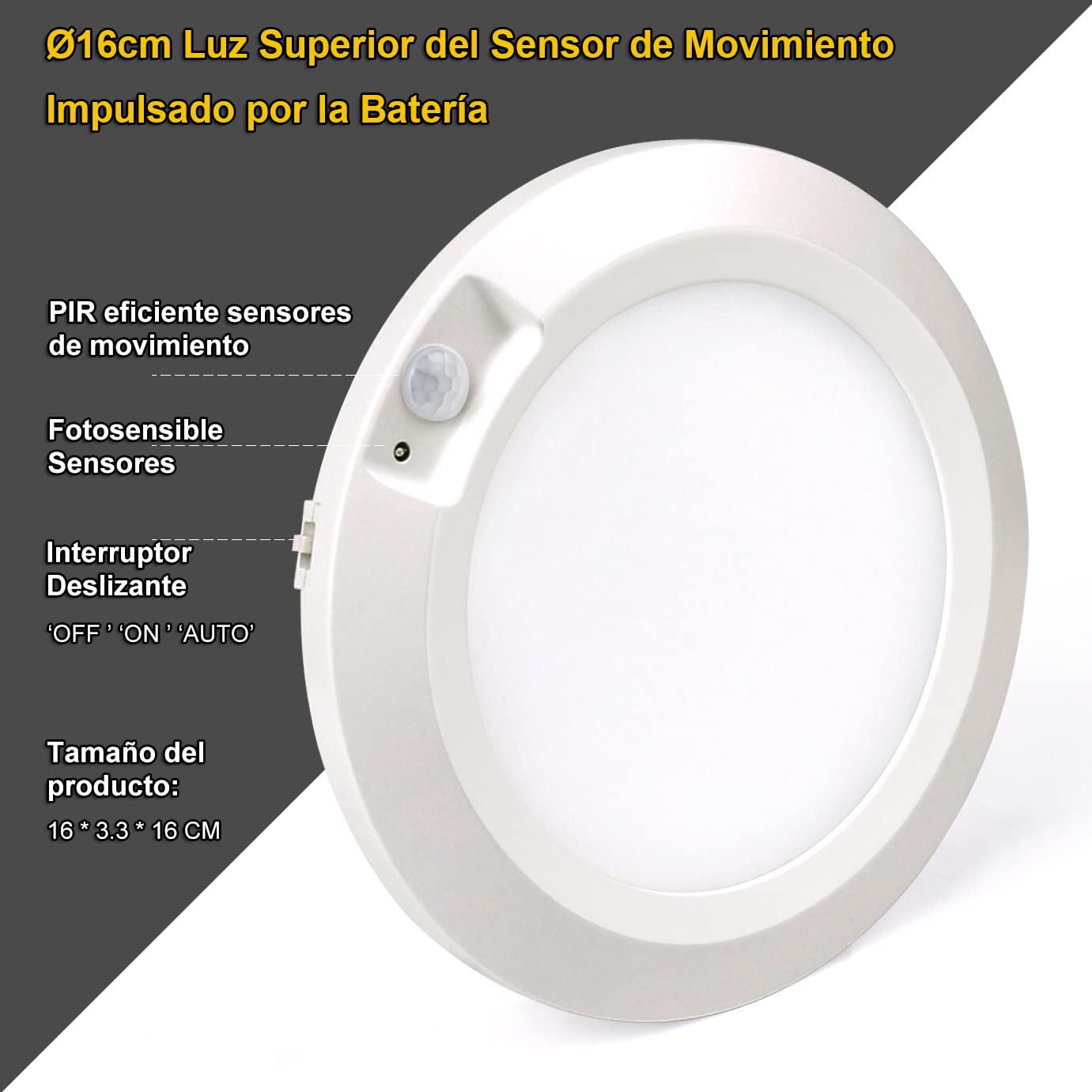 Bemexred LED Luce Notturna a Batteria con Sensore di Movimento, Alta Luminosità Lampada Guardaroba Luce Plafoniere Alimentato a Batteria per Armadio Corridoio Bagno Cantina Scale, 3000K [2 Pezzi]