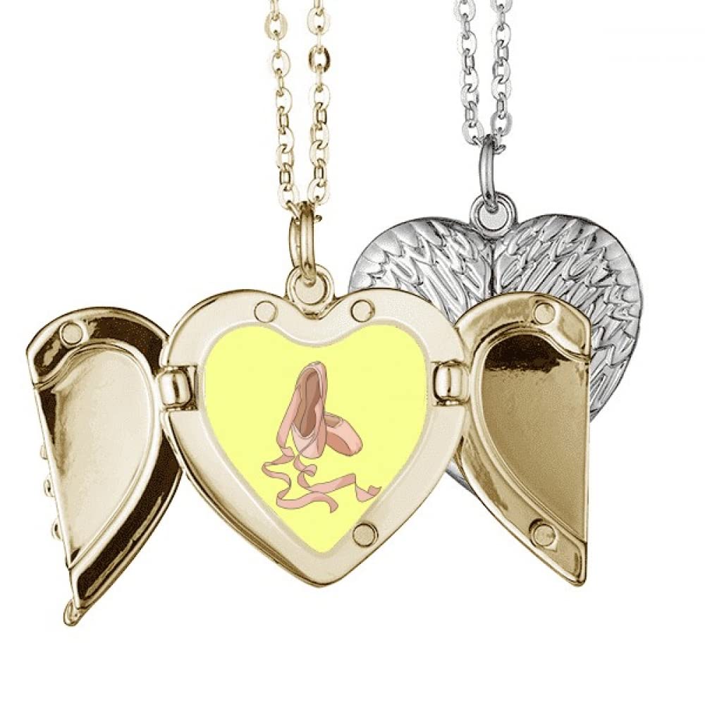 no/noDance Pointe Shoes Perforng Garment Angel Wing Necklace Pendant Couple