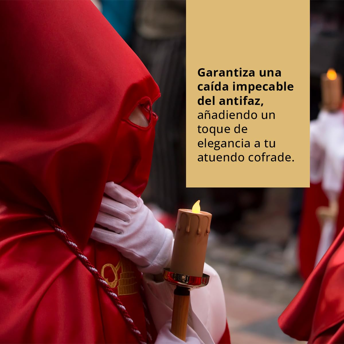 Genérico Capirote de Nazareno para Semana Santa - Material: Plástico - Ideal para Mujeres - Transpirable y Ajustable - Altura: 40 cm hasta 100 cm - Parasceve (70cm)