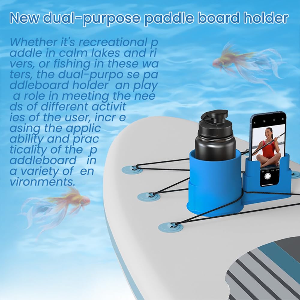 TOEECY Porta Sup per Bevande Kayak Portabicchieri Multifunzionale Anti Ribaltamento Portabevande Universale Accessori da Pesca All'Aperto (Blu)