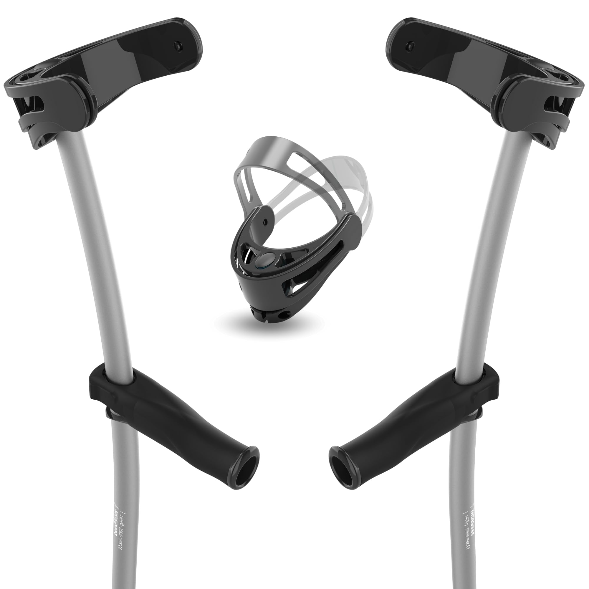 Muletas INDESmed 100% Aluminio Aeroespacial (Gris, S (155-165cm))