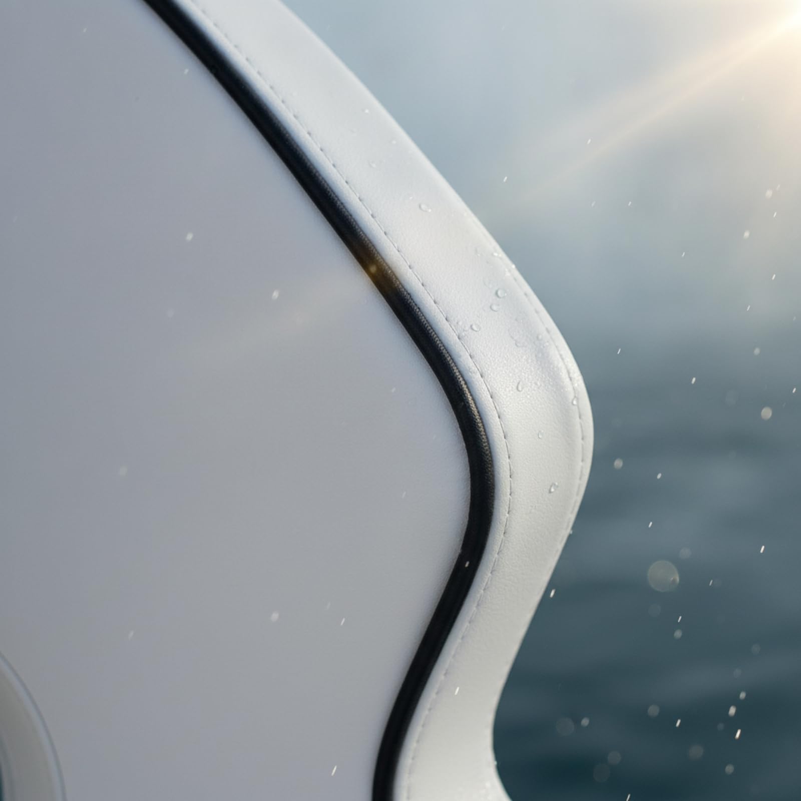 Sedile Marino da Esterno Sedia Barca Poltrona Timone Seduta Guida con Profilo Sagomato Imbottitura Confortevole Base di Montaggio Robusta Materiale PU Adatto per Barche Yacht Guida