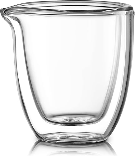 Miniatura 6 de Juego de 4 tazas de café expreso con boquilla de 2.7 onzas, tazas dobles para expreso, tamaño pequeño, de doble pared, transparente, de doble pared,