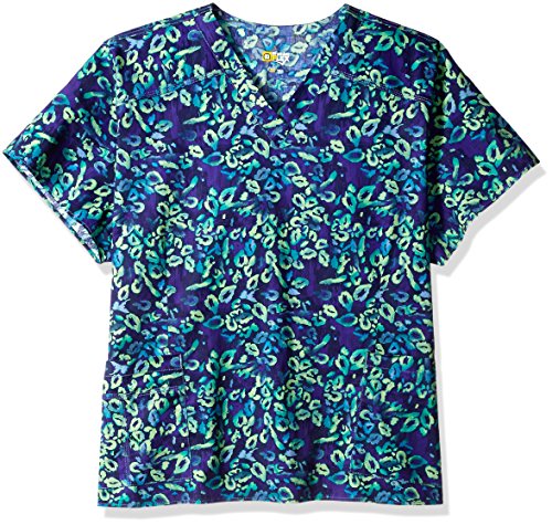 WonderWink Women's Plus-Size Wonderflex Verity Print Plus Size Women's Scrub Top