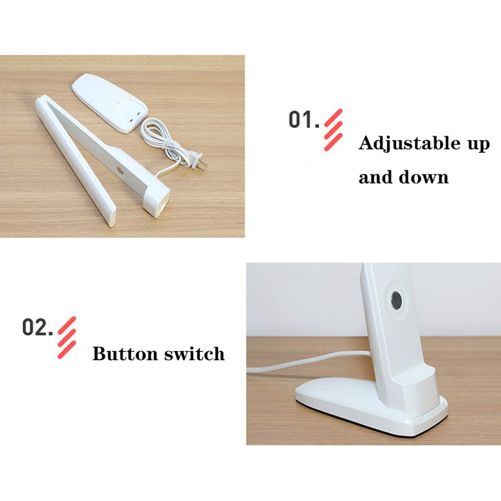 Lampe Lecture Lampe de Bureau Plug-in Lampe Touch Control Lampe de Bureau Lampe de Nuit, 27 mèches à LED, lumière de Table Pliable for dortoir de collège, Bureau, Maison Lampe Bureau