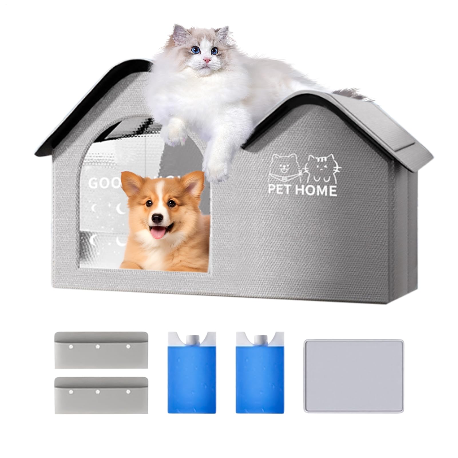 Maison rafraîchissante pour chat abri premium isolé en aluminium haute résistance