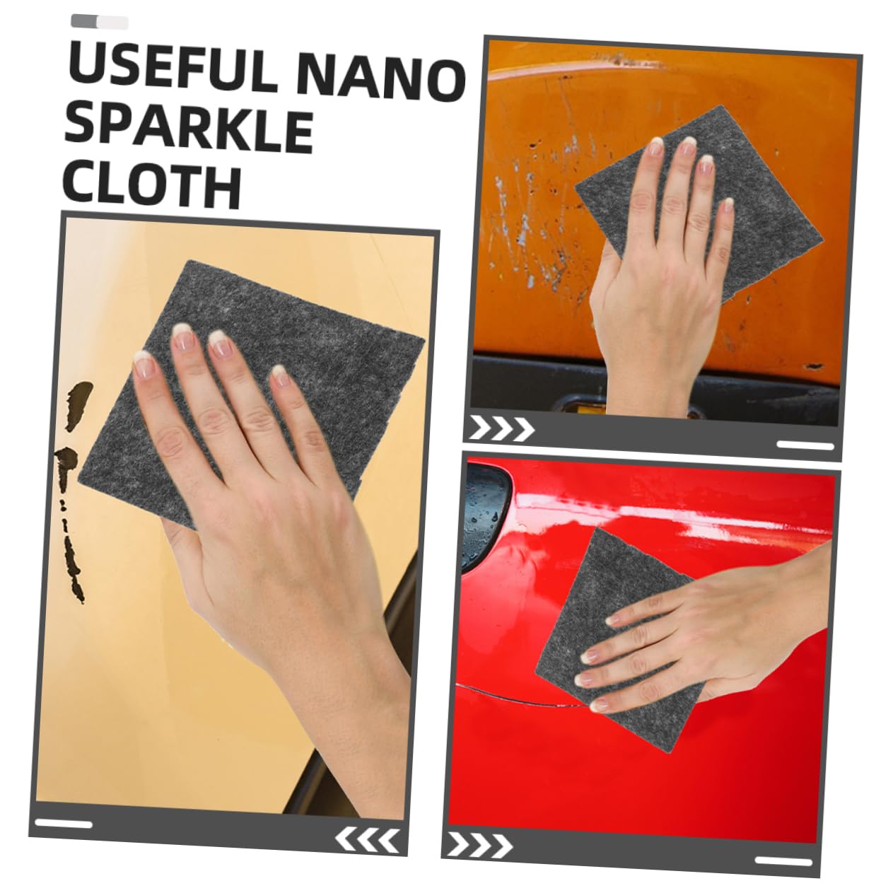 VINTORKY 10pcs Nano Sparkle Cloth for Car Paint Scratch Removal Vehicle Scratch Repair Car Care and Paint Restoration