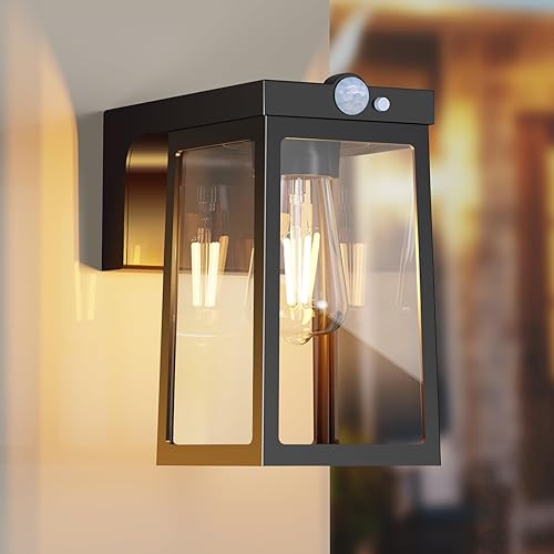 Luces solares de pared con sensor de movimiento para exteriores, luces solares inalámbricas para porche con 2 modos e impermeables, luces LED