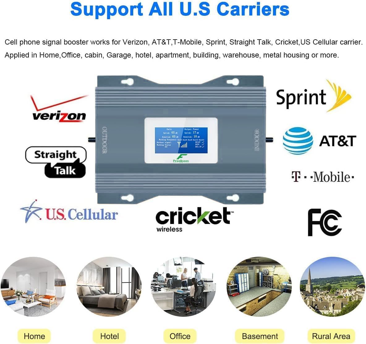 Amazon.com: Cell Phone Booster for Home Up to 3,500 Sq Ft | Boosts 5G & 4G  LTE Cell Phone Signal Booster 65dB for All U.S. Carriers-Verizon, AT&T, T-Mobile  & More