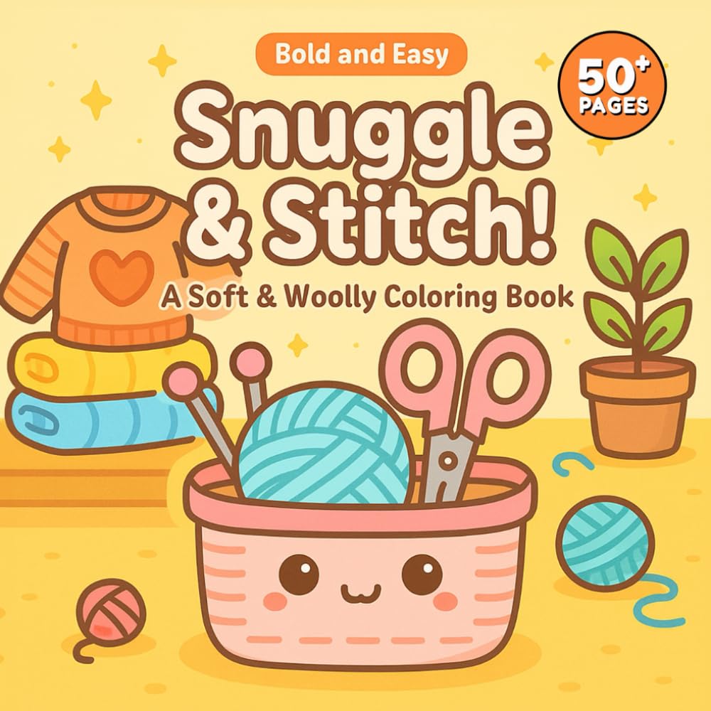 Snuggle & Stitch! - A Soft & Woolly Coloring Book: Coloring Pages Inspired by Cozy Sweaters, Yarn Balls & Knitted Moments