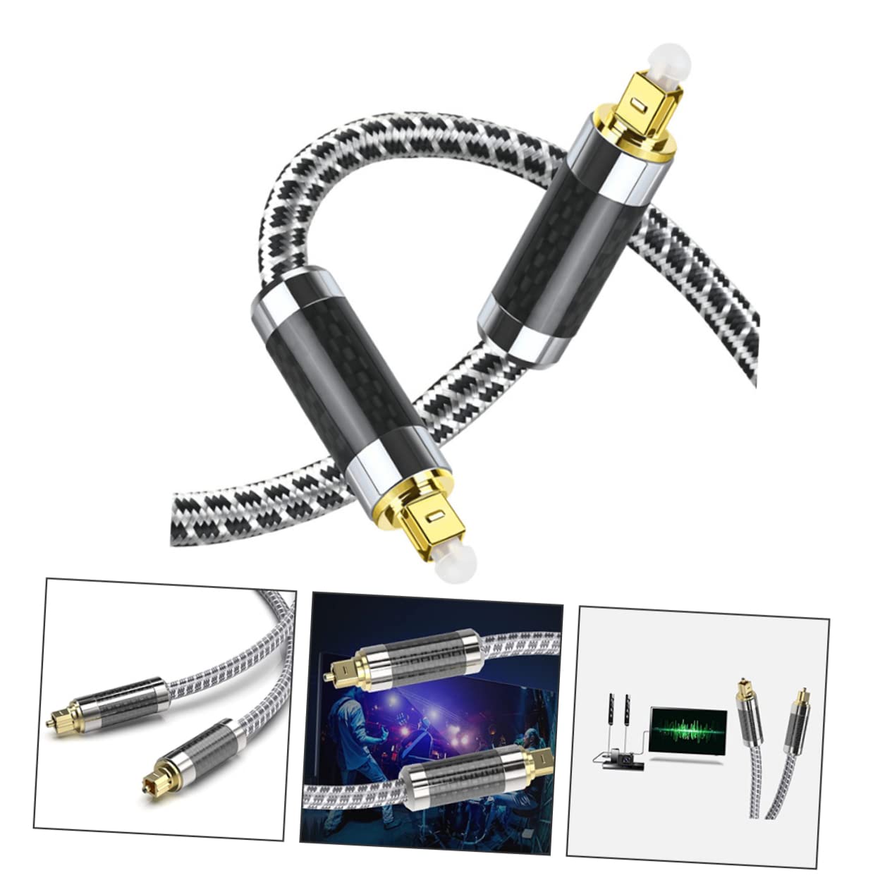 Cavo Ottico Audio Digitale 5m in Fibra Nero per Amplificatore | Monitor e Home Theater, Segnale Ottico Stabile, Alta Fedeltà, Compatibile Apparecchi di Riproduzione Audio