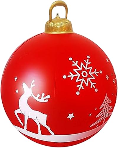 Bola de Navidad inflable de 24 pulgadas, grande, decoración de Navidad para exteriores, bolas de Navidad, impermeables, inastillables, adorno