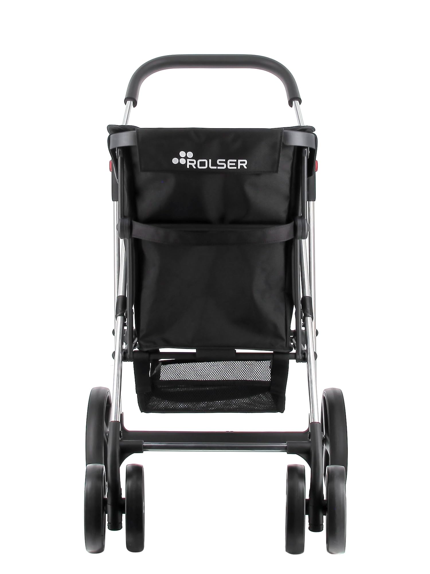 Chariot de Course Rolser Basket MF 4 Grandes Roues 2 Pivotantes Pliante - Noir