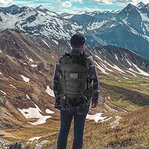 Jueachy Tactical Backpack For Men Hiking Day Pack Molle Backpack Military Rucksack Waterproof 30L Edc Bag With Usa Flag Patch #TOP6