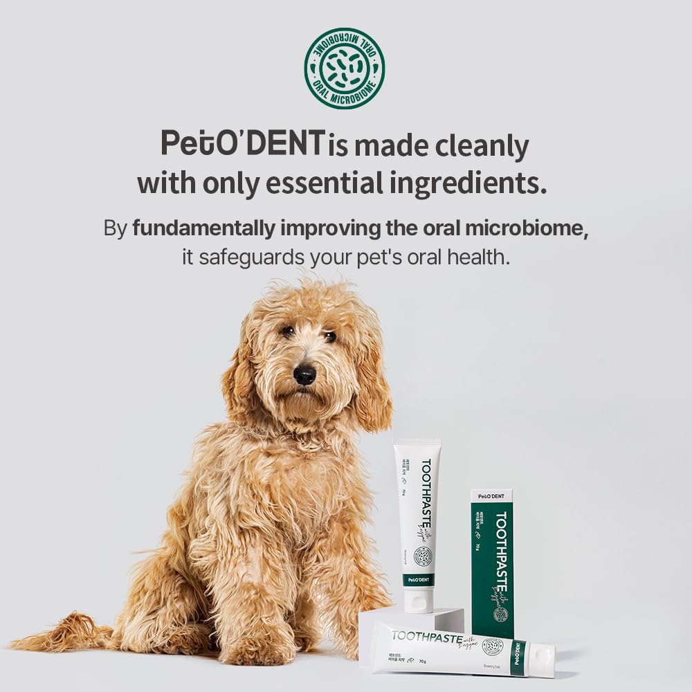 PetO’Dent Enzymatic Toothpaste for Dogs, Freshens Breath & Cleans Teeth, Reduces Plaque & Tartar, Safe for Puppies with No Artificial Ingredients, Oral Biome, Gum Care, 2.47 oz