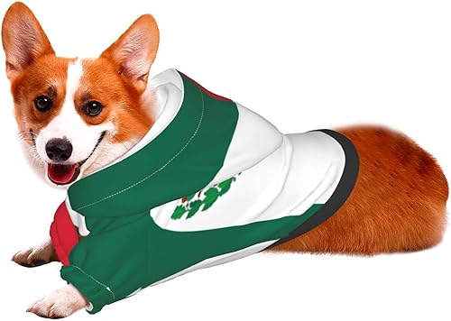 Miniatura 2 de Ropa para mascotas con la bandera de México, suéter con capucha para perro, sudaderas con capucha y chaquetas,