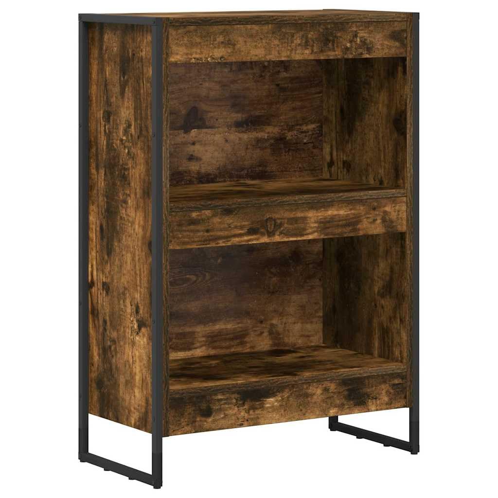 Raucharbe Regał na książki, 60 x 30 x 86,5 cm, materiał drewnopochodny ze stalowymi nogami, 3 półki, przemysłowy regał stojący do salonu, biura, sypialni