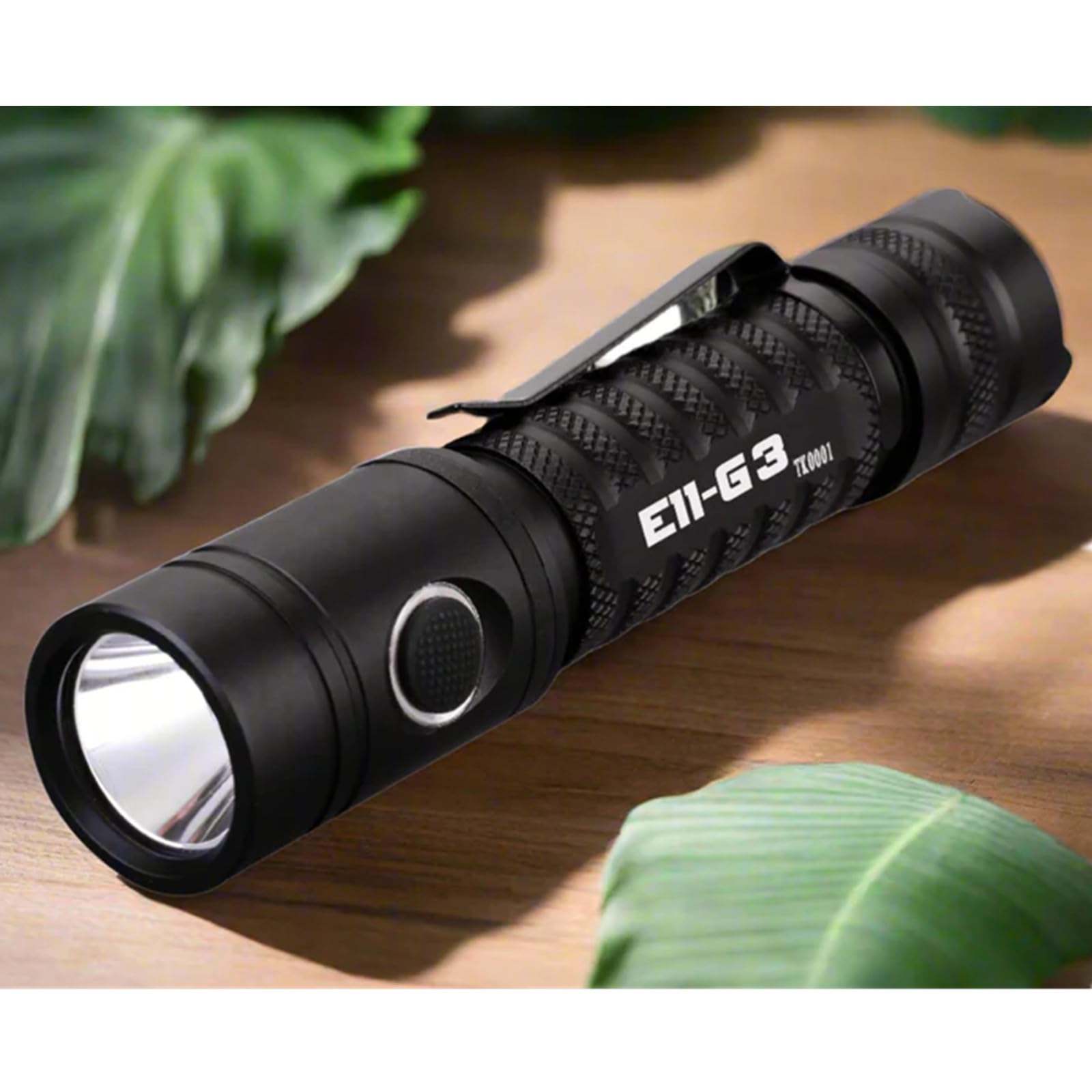 PowerTacE11-G3 2020 Lumen Rechargeable Flashlight, Type-C Charging, IPX8 Waterproof, 6 Modes, Reversible Steel Pocket Clip, Auto Memorization, 2020 Lumens, EDC LED Flashlights for Everyday Carry