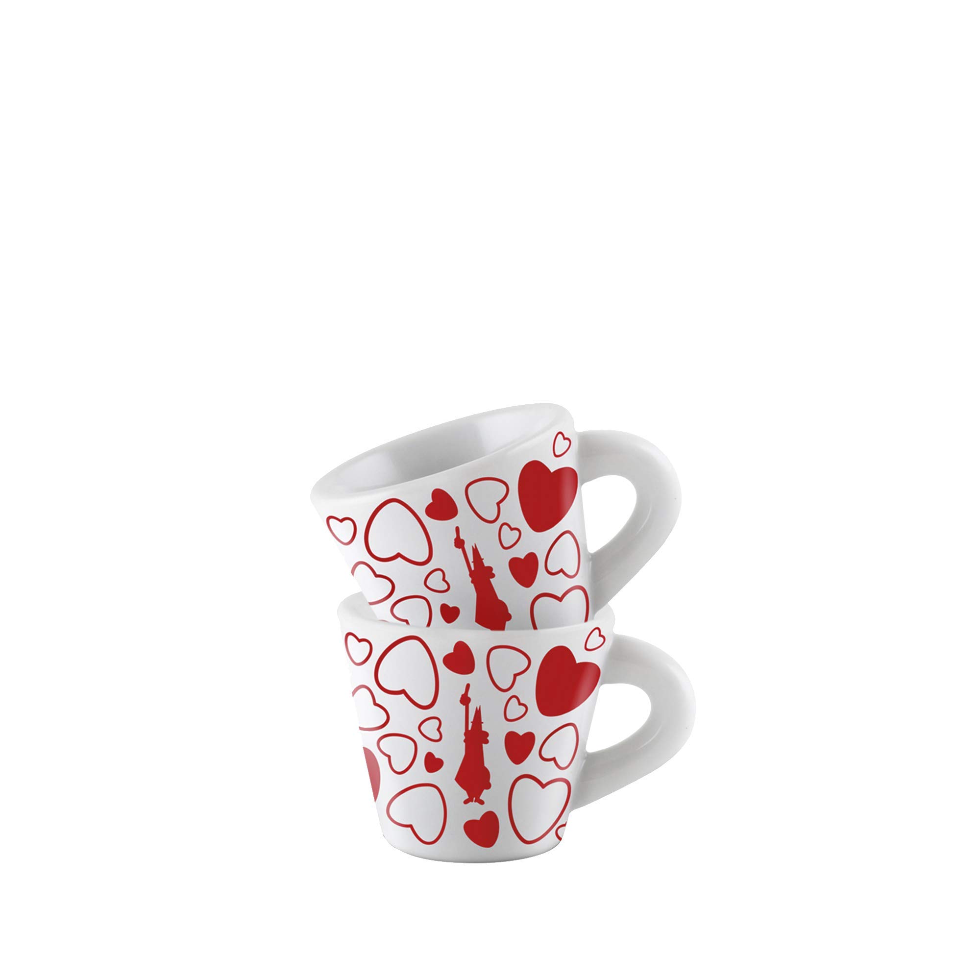 Bialetti Porselen Kahve Kupası 2'li Set Kalpli