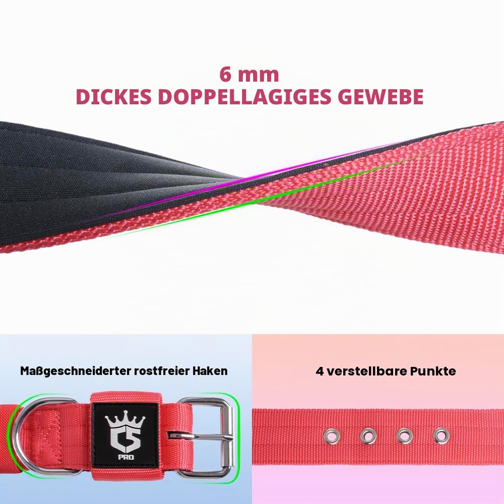 TSPRO Taktisches Hundehalsband, Robustes Halsband für Hunde mit Metallschnallenverschluss, 3,8 cm Breit, Verstellbar und Dick für Mittel bis Großgroße Hunde (Grün L)
