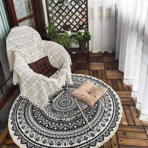 Tapis rétro en coton antidérapant de 180cm lavable pour sol de chambre - 3