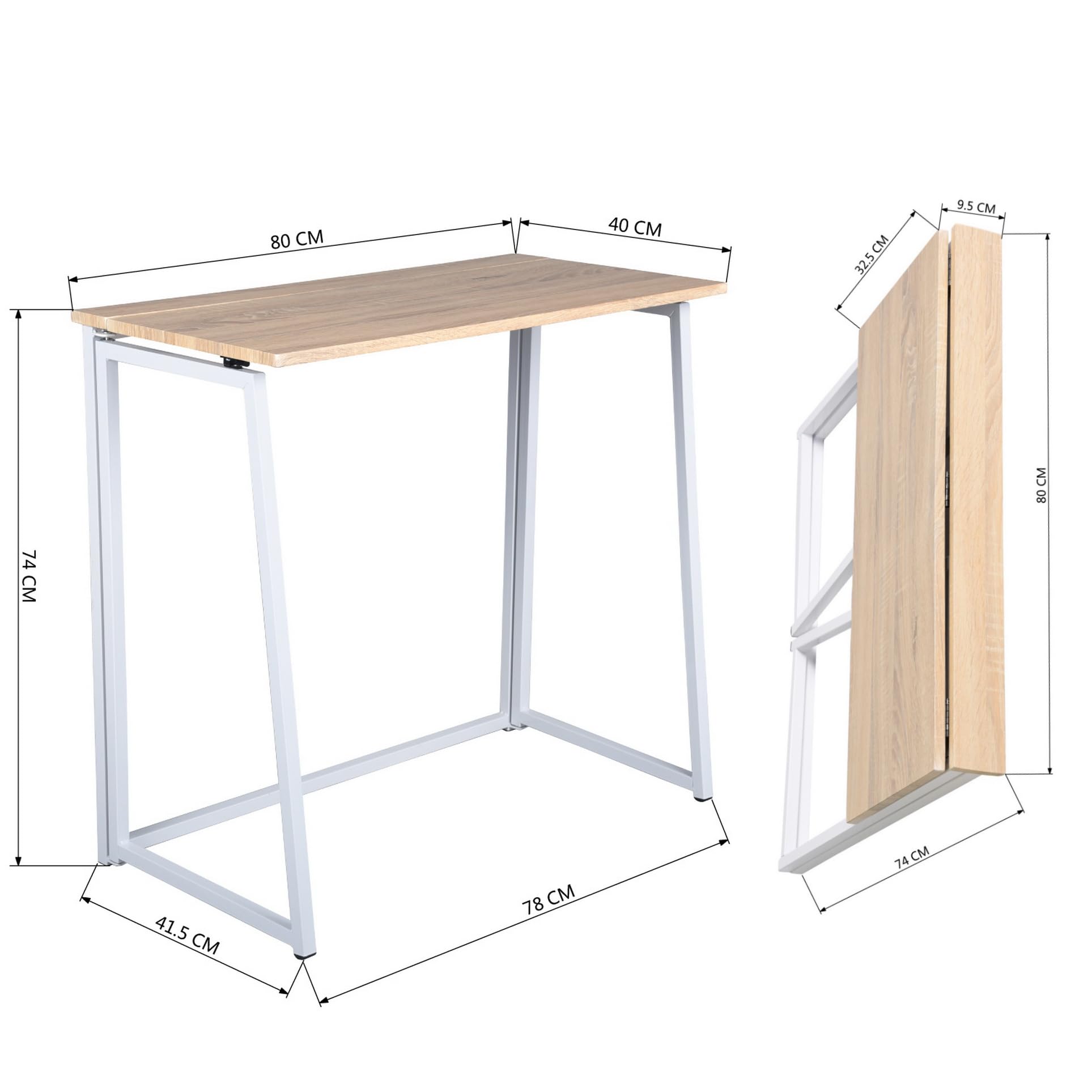 Table de Camping Pliante avec Cadre en Métal Blanc Léger pour Les Activités de Camping en Plein Air Table Compacte Pliable en Bois de Chêne pour Les Repas de Voyage