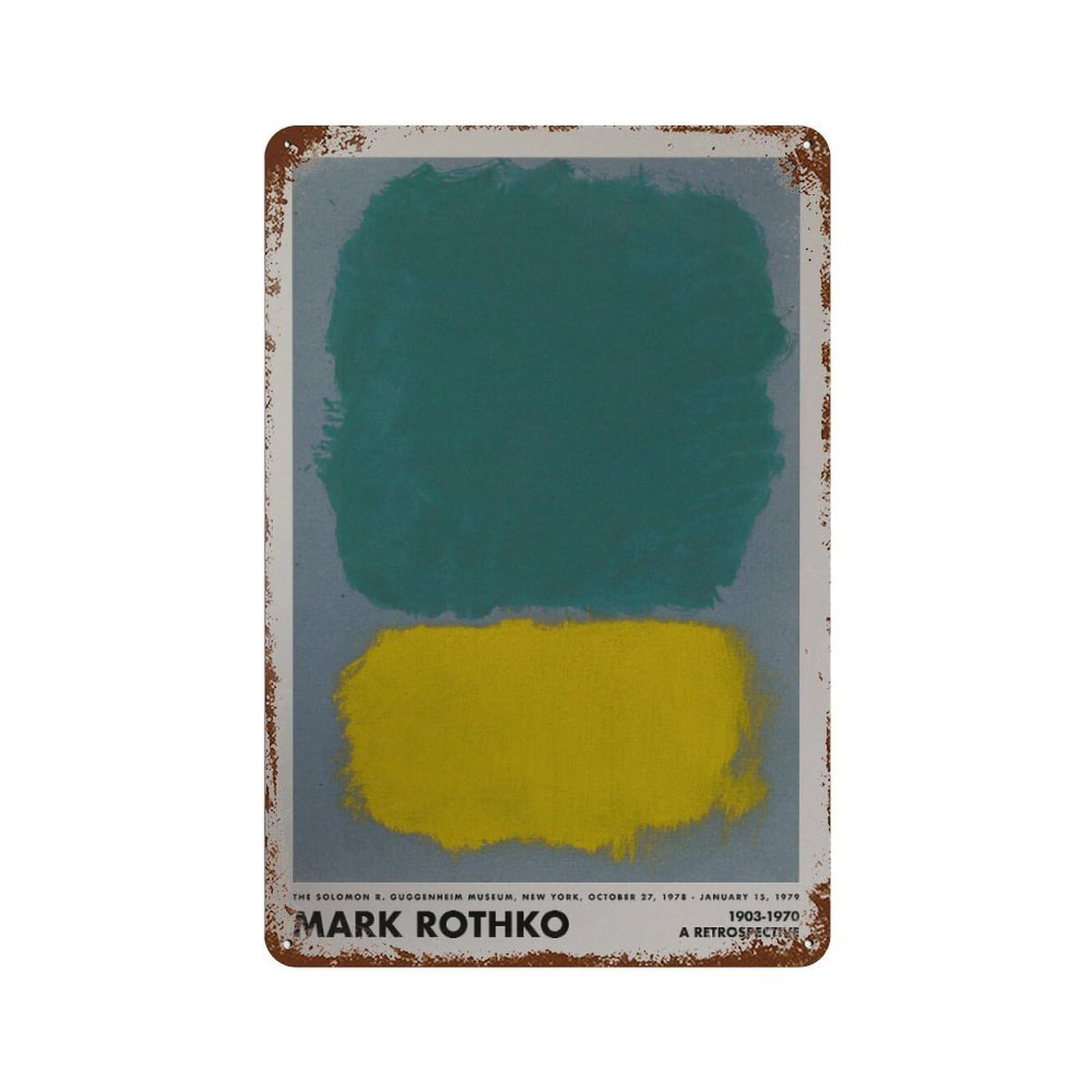 xiaoxiaoshen Rothko Exhibition Gallery4 Wall Decor Art Metal Tin Poster Modern Home Decor Art Home Bar Shop Decorations Vintage Sign 30x20cm