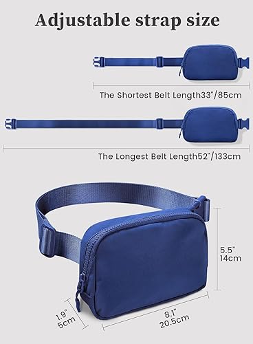 Miniatura 5 de Meyfancy Riñonera para mujer, riñoneras, bolsas cruzadas con correa ajustable para correr, viajar, entrenar, impermeable, Azul (Peacock),