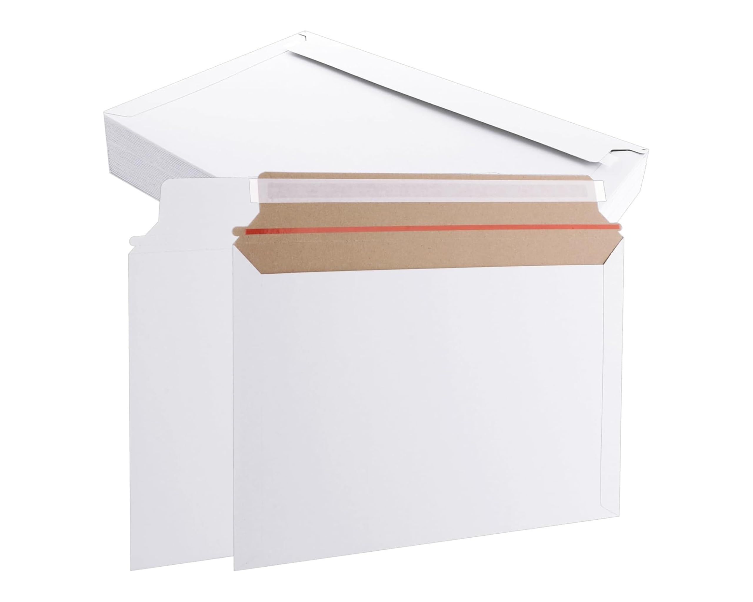 Buste in cartone bianco, 250 g/m², formato C4/C5, con chiusura adesiva, striscia di strappo, adatte ai tuoi documenti (400, C5)